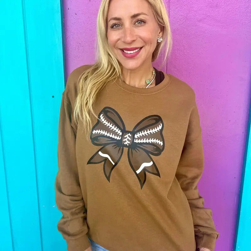 Football Brown Bow T-Shirts, Hoodie, Sweatshirt - T-Shirt, Sweatshirt, Hoodie