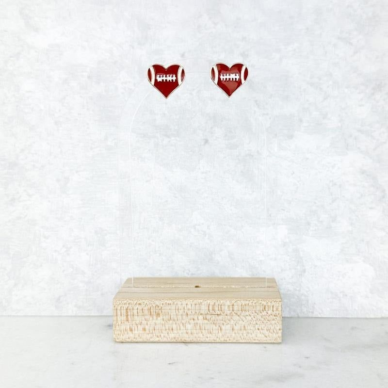 Football Heart Stud Earrings *Final Sale* T-Shirts, Hoodie, Sweatshirt - T-Shirt, Sweatshirt, Hoodie