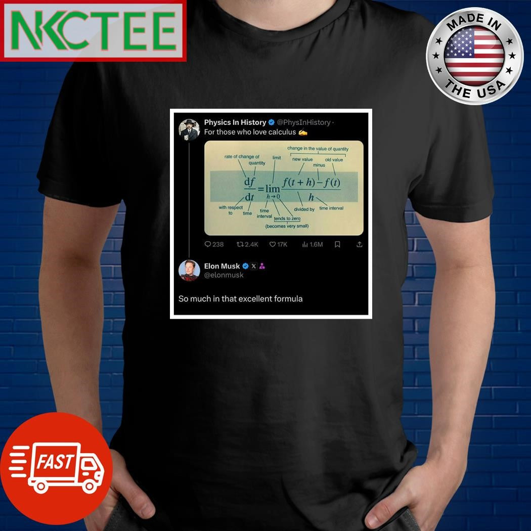 For those who love calculus Elon Musk so much is that excellent formula shirt Unisex T-shirt, Sweatshirt, Hoodie, Long Sleeve Tee - T-Shirt, Sweatshirt, Hoodie