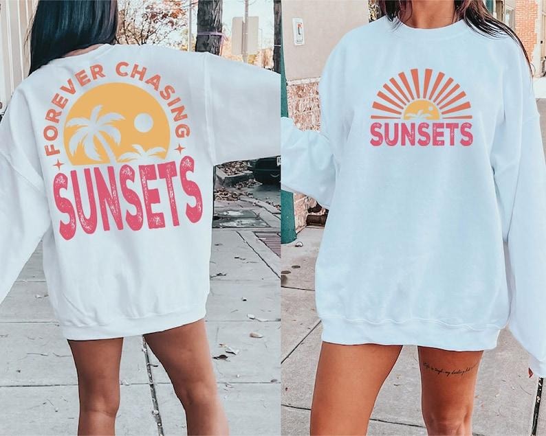 Forever Chasing Sunsets Shirt Retro Summer Shirt Retro Beach Shirt Tropical Shirt Summer Shirt Summer Sublimation Front Back T-Shirts, Hoodie, Sweatshirt - T-Shirt, Sweatshirt, Hoodie