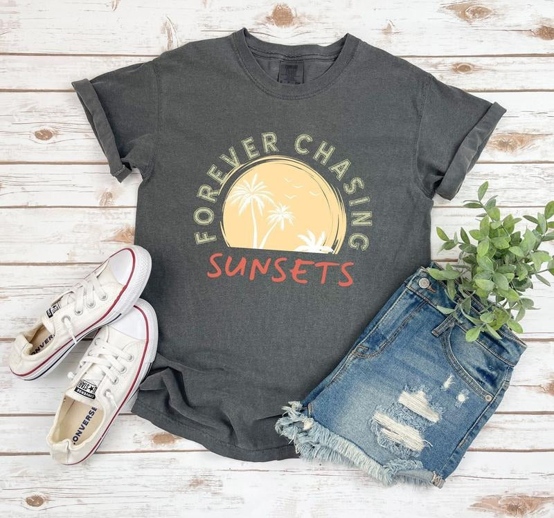 Forever Chasing Sunsets Shirt Sunsets Shirt Summer Shirt Beach Shirtsummer Vacation Shirtgirls Trip Shirtsgift Friendtravel Shirt 02 T-Shirts, Hoodie, Sweatshirt - T-Shirt, Sweatshirt, Hoodie