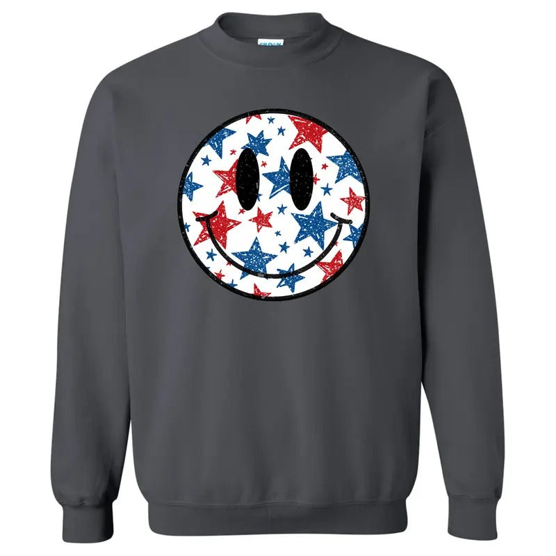 Fourth July Stars Happy Face 'NLB' T-Shirts, Hoodie, Sweatshirt - T-Shirt, Sweatshirt, Hoodie