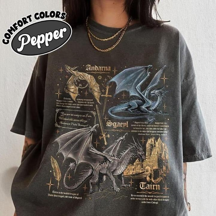 Fourth Wing Dragon Comfort Colors Shirt Tairn & Andarna Basgiath War College Dragon Rider T-Shirts, Hoodie, Sweatshirt - T-Shirt, Sweatshirt, Hoodie