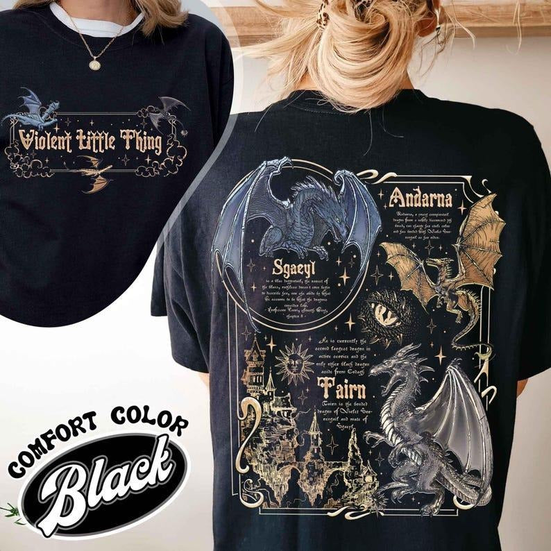 Fourth Wing Dragon Shirt Dragon Rider Violent Little Thing Tairn & Andarna Dragon Basgiath War College Shirt Book Lover Shirt T-Shirts, Hoodie, Sweatshirt - T-Shirt, Sweatshirt, Hoodie