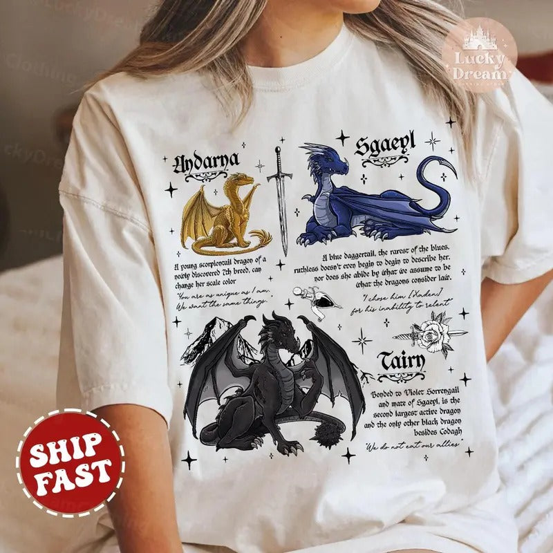 Fourth Wing Dragon Tairn & Andarna Basgiath War College Dragon Rider Shirt Bookish Readers Fantasy Reader T-Shirts, Hoodie, Sweatshirt - T-Shirt, Sweatshirt, Hoodie