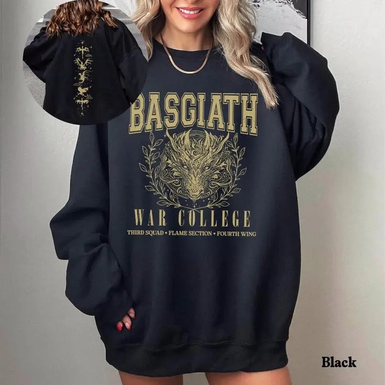 Fourth Wing 2 Sides Basgiathhh War Shirt Onyx Storm Fantasy Reader Shirt T-Shirts, Hoodie, Sweatshirt - T-Shirt, Sweatshirt, Hoodie