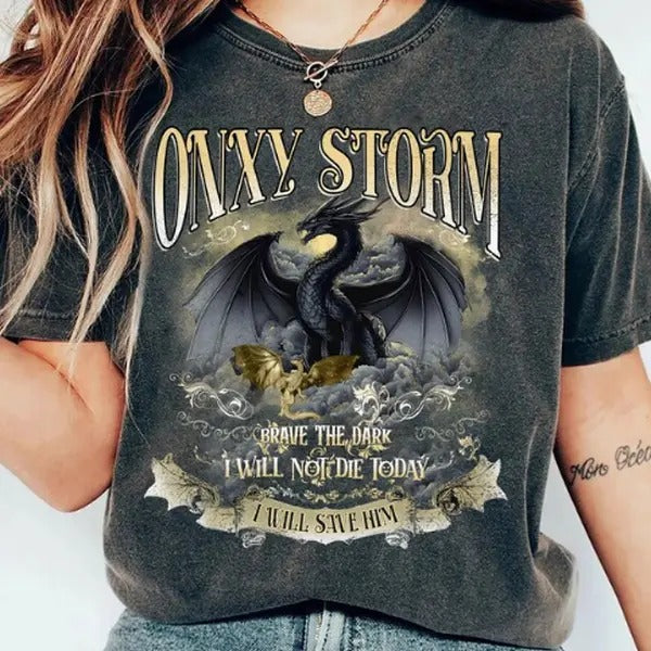 Fourth Wing Comfort Color Shirt Onyx Storm Dragon Rider Violet Sorrengail Fantasy Book T-Shirts, Hoodie, Sweatshirt - T-Shirt, Sweatshirt, Hoodie