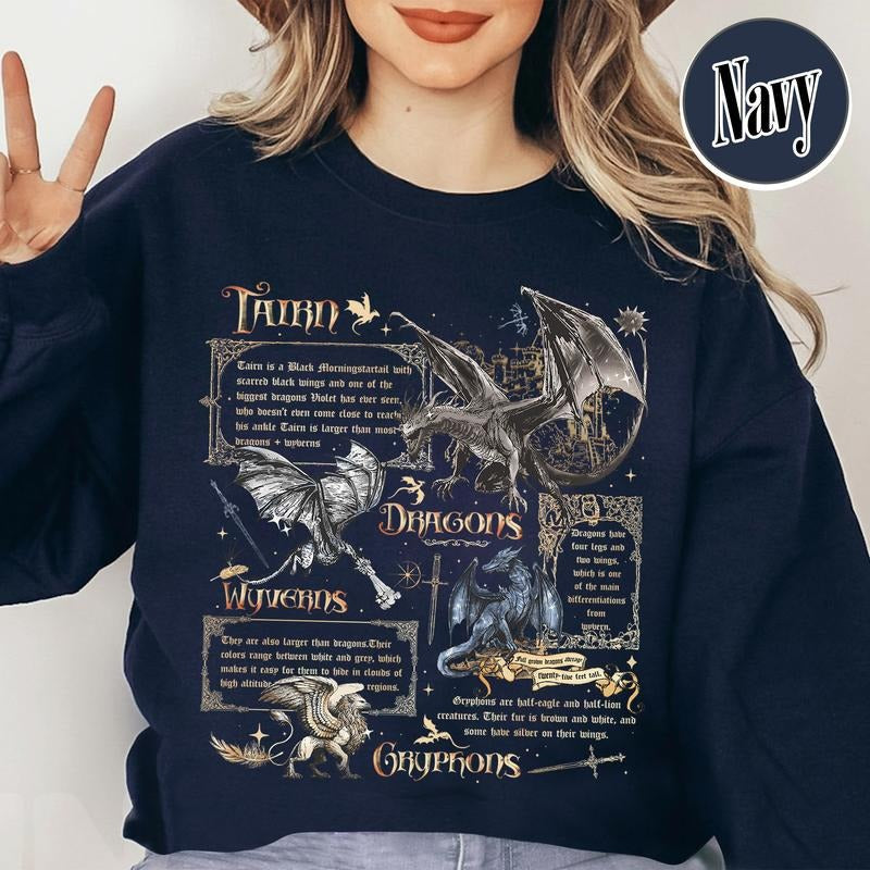 Fourth Wing Species Wyvern Dragon Tairn Sweatsshirt Gryphon Dragon Rider Clothes Fourth Wing Dragon Book T-Shirts, Hoodie, Sweatshirt - T-Shirt, Sweatshirt, Hoodie