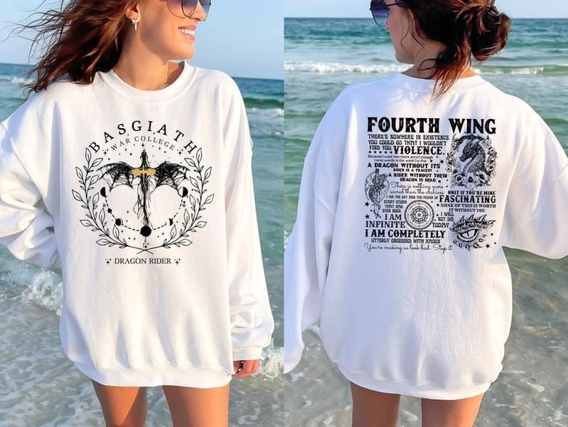 Fourth Wing Dragon Rider Basgiath War College Shirt Empyrean Violet Sorrengail Fantasy Book T-Shirts, Hoodie, Sweatshirt - T-Shirt, Sweatshirt, Hoodie