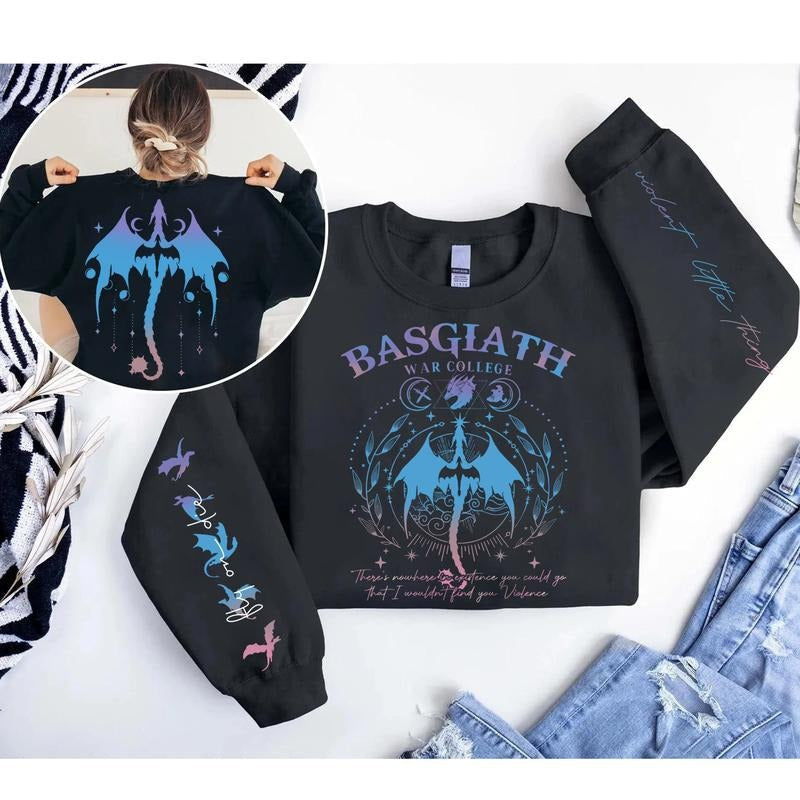 Fourth Wing Tairn Andarna Onyx Storm Shirt Fourth Wing Print Sleeve Shirt Fourth Wing Iron Flame Bookish Shirt T-Shirts, Hoodie, Sweatshirt - T-Shirt, Sweatshirt, Hoodie