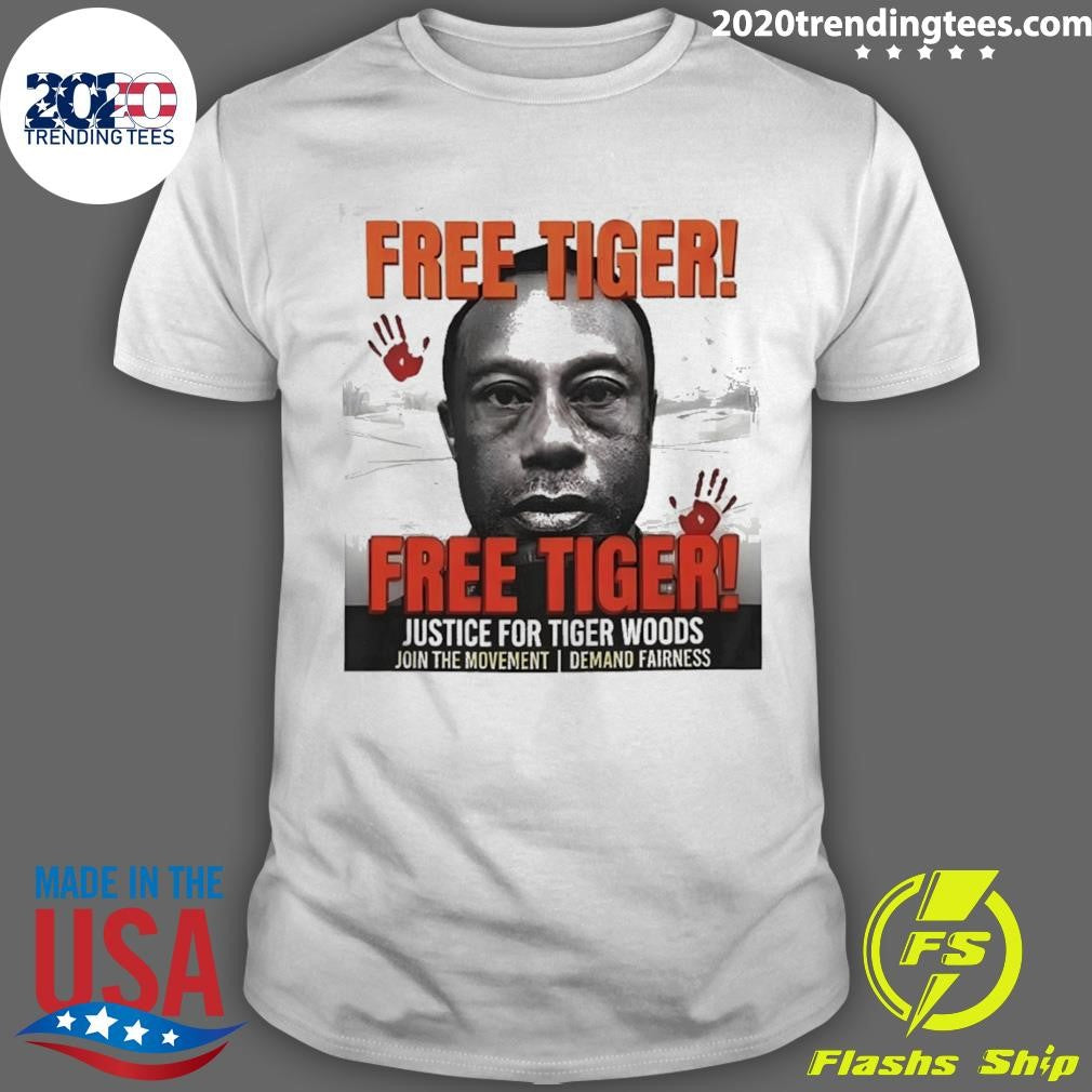 Free Tiger Woods Justice For Tigers Woods Shirt Unisex T-shirt, Sweatshirt, Hoodie, Long Sleeve Tee - T-Shirt, Sweatshirt, Hoodie