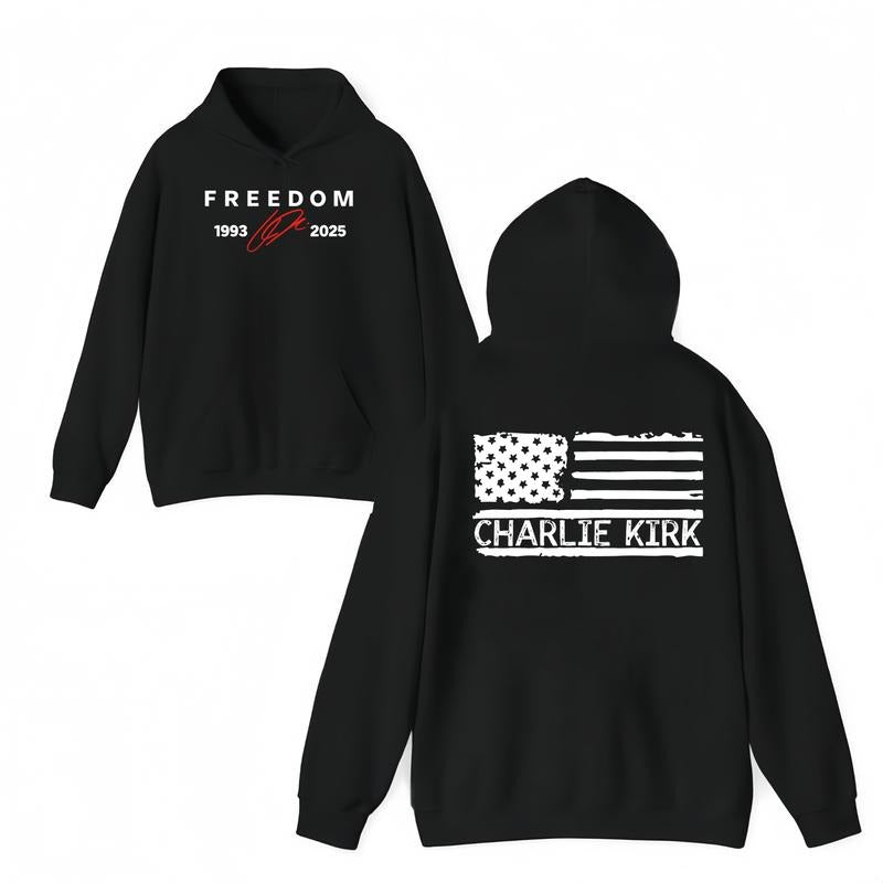 FreeDom Charlie Kirk True Patriot & Long Sleeve USA Flag Shirt 1993 2025 Freedom Memorial Top T-Shirts, Hoodie, Sweatshirt - T-Shirt, Sweatshirt, Hoodie