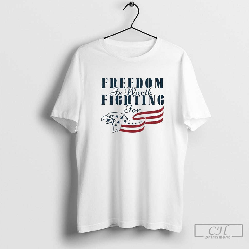 Freedom Is Worth Fighting For Charlie Kirk Patriot Shirt Sweater Unisex T-shirt, Sweatshirt, Hoodie, Long Sleeve Tee - T-Shirt, Sweatshirt, Hoodie