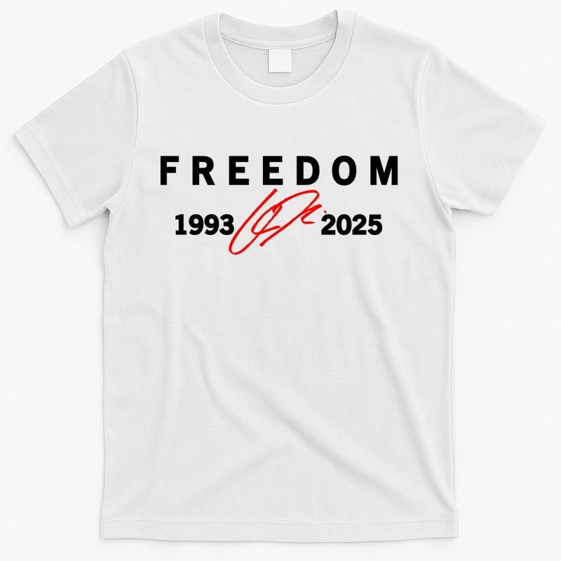Freedom Red Signature 1993 2025 Charlie Kirk Tribute Faith Christian Truth Rest Peace RIP Cotton Short Sleeve Casual T-Shirts, Hoodie, Sweatshirt - T-Shirt, Sweatshirt, Hoodie