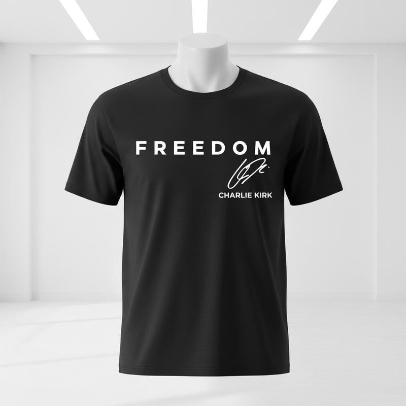 Freedom Shirt Tribute Memorial American Hero Signature Shirt Patriotic Activism Streetwear Political Freedom T-Shirts, Hoodie, Sweatshirt - T-Shirt, Sweatshirt, Hoodie