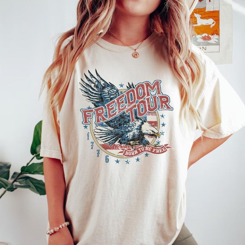 Freedom Tour 1776 American Eagle Shirt 4th July Shirt Freedom Shirt Independence Day Patriotic Shirt Memorial Day Top Womenswear Underwear Streetwear T-Shirts, Hoodie, Sweatshirt - T-Shirt, Sweatshirt, Hoodie
