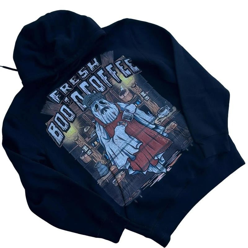 Fresh Boo'D Coffee Fleece Super Soft Halloween Pull Over Vintage Ghost Shirt T-Shirts, Hoodie, Sweatshirt - T-Shirt, Sweatshirt, Hoodie