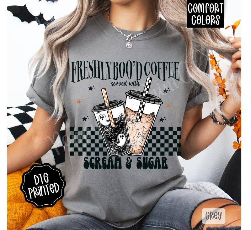 Freshly BOOD Coffee Comfort Colors Halloween T-Shirts, Hoodie, Sweatshirt - T-Shirt, Sweatshirt, Hoodie