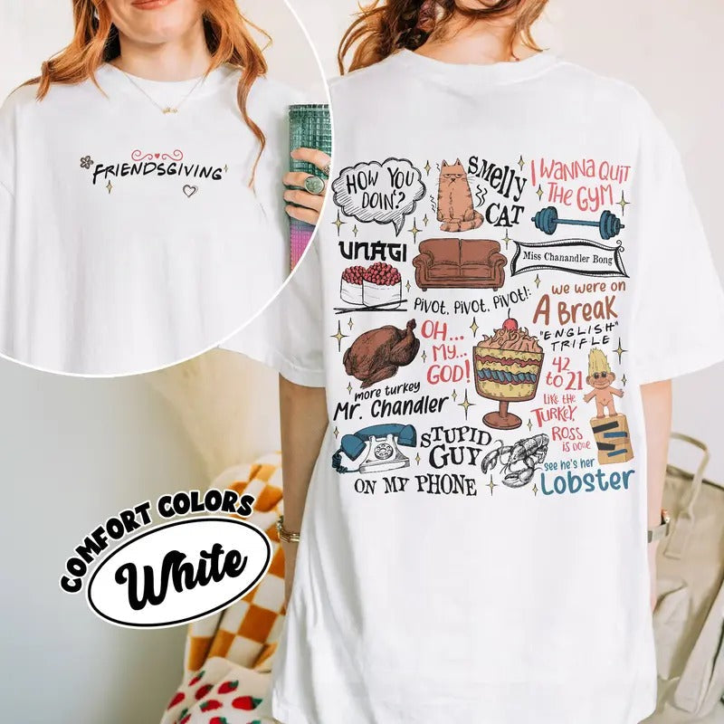 Friendsgiving Comfort Colors Thanksgiving Shirt Friends Movie Fans Womenswear T-Shirts, Hoodie, Sweatshirt - T-Shirt, Sweatshirt, Hoodie
