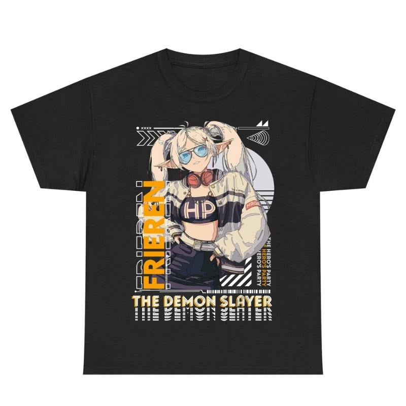 Frieren Front Print Only Shirt Elf Mage Anime Shirt Sousou No Frieren Fantasy Anime Fern Frieren Shirt T-Shirts, Hoodie, Sweatshirt - T-Shirt, Sweatshirt, Hoodie