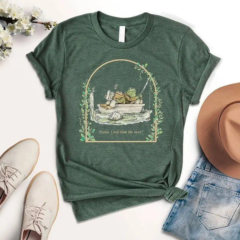 Frog Toad Shirt Vintage Classic Book Shirt I Will Take Life Easy Frog Shirt Book Lovers Shirt Vintage Reader Vintage Frog Shirt T-Shirts, Hoodie, Sweatshirt - T-Shirt, Sweatshirt, Hoodie