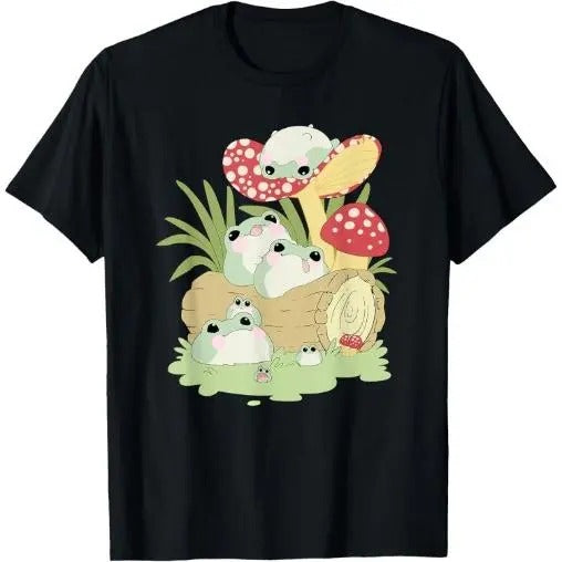 Frog Lying Mushroom Cute Frog Lover Made USA T-Shirts, Hoodie, Sweatshirt - T-Shirt, Sweatshirt, Hoodie