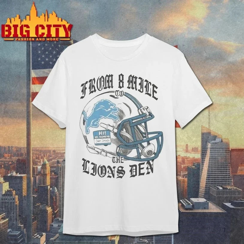 From 8 Mile To The Lions Den Eminem Helmet shirt Unisex T-shirt, Sweatshirt, Hoodie, Long Sleeve Tee - T-Shirt, Sweatshirt, Hoodie