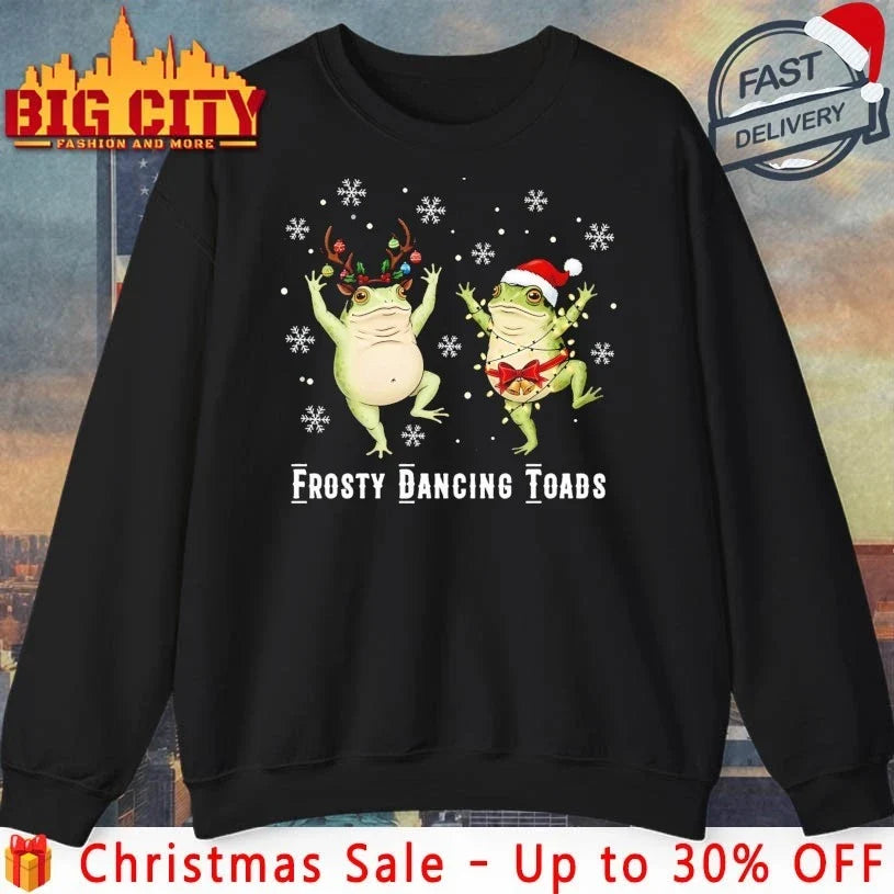 Frosty Dancing Toads christmas shirt Unisex T-shirt, Sweatshirt, Hoodie, Long Sleeve Tee - T-Shirt, Sweatshirt, Hoodie