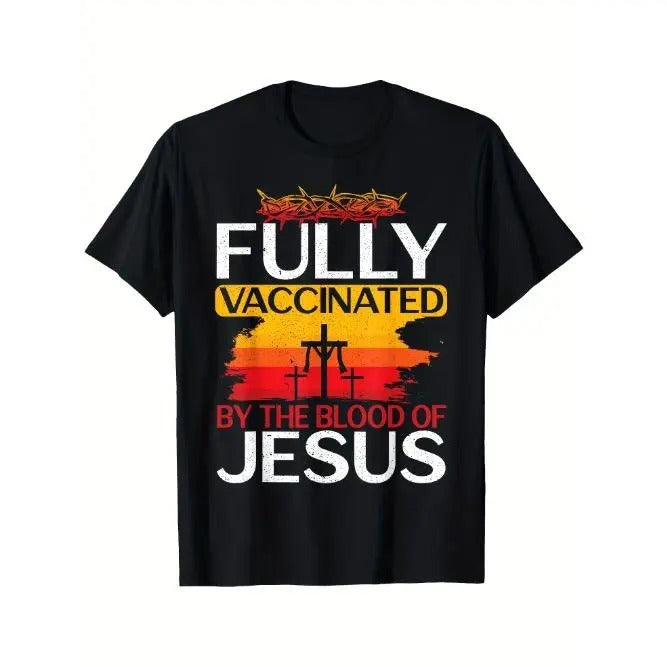 Fully Vaccinated Blood Jesus Jesus Printed Comfortable Breathable Casual Short Sleeve Daily All Season Made USA T-Shirts, Hoodie, Sweatshirt - T-Shirt, Sweatshirt, Hoodie