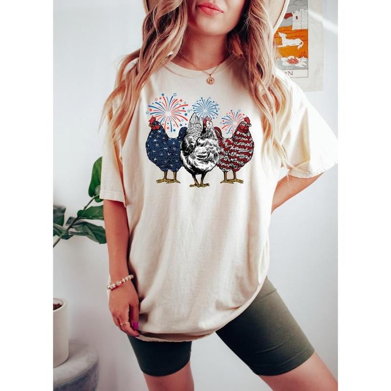 Funny 4th July Chicken Shirt Chicken Shirt Independence Day USA Flag Shirt Patriotic Shirt Freedom Shirt Fourth July T-Shirts, Hoodie, Sweatshirt - T-Shirt, Sweatshirt, Hoodie