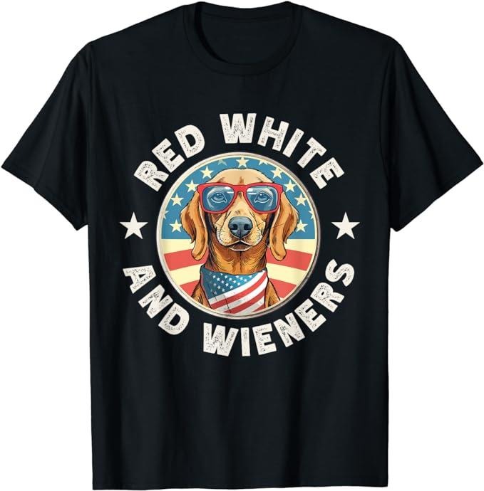 Funny 4th July Shirts Funny Dachshund Red White Wieners Weiner Dog 4th July Menswear Top Casual Cotton T-Shirts, Hoodie, Sweatshirt - T-Shirt, Sweatshirt, Hoodie