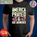 Funny America Prayed 45 and 47 God Answered Donald Trump shirt Unisex T-shirt, Sweatshirt, Hoodie, Long Sleeve Tee - T-Shirt, Sweatshirt, Hoodie