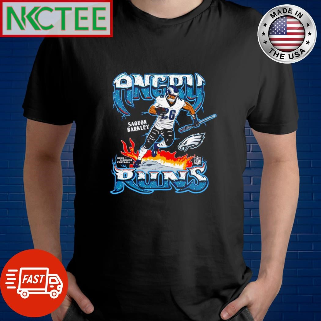 Funny Angry Runs Saquon Barkley shirt Unisex T-shirt, Sweatshirt, Hoodie, Long Sleeve Tee - T-Shirt, Sweatshirt, Hoodie