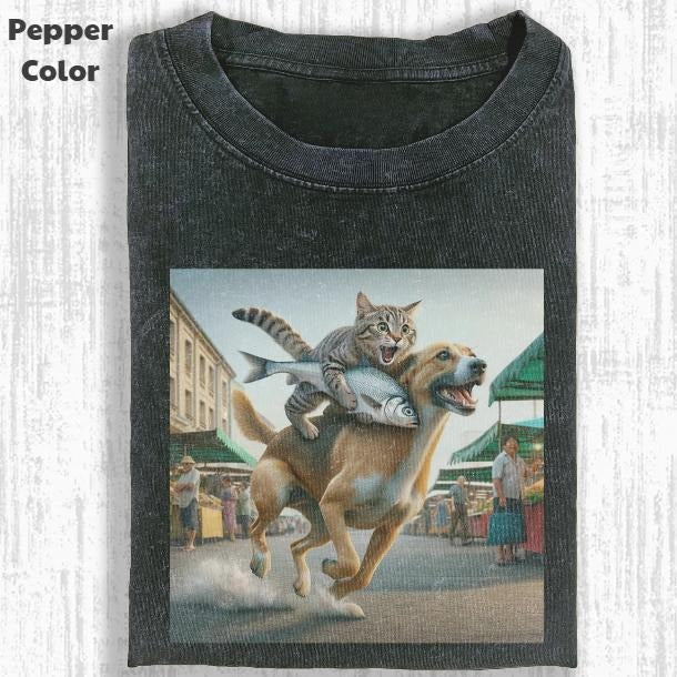 Funny Animal Vintage Cat Dog Animal Shirt Meme Cringe Funny Shirt Menswear Womenswear Streetwear Cotton Comfort T-Shirts, Hoodie, Sweatshirt - T-Shirt, Sweatshirt, Hoodie