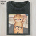 Funny Animal Vintage Cat Detained Animal Shirt Meme Cringe Funny Shirt Menswear Womenswear Streetwear Cotton Comfort T-Shirts, Hoodie, Sweatshirt - T-Shirt, Sweatshirt, Hoodie