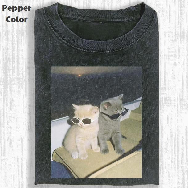 Funny Animal Vintage Cat Sunglasses Animal Shirt Meme Cringe Funny Shirt Menswear Womenswear Streetwear Cotton Comfort T-Shirts, Hoodie, Sweatshirt - T-Shirt, Sweatshirt, Hoodie