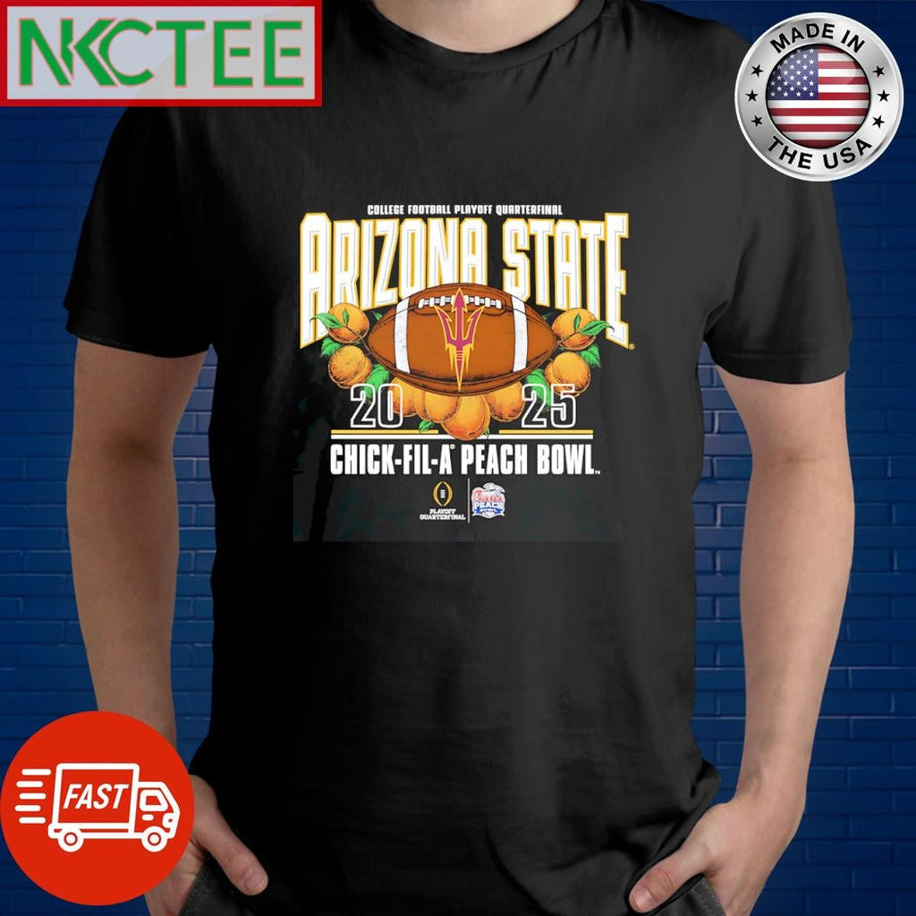 Funny Arizona State Sun Devils 2025 College Football Playoff 2025 Peach Bowl shirt Unisex T-shirt, Sweatshirt, Hoodie, Long Sleeve Tee - T-Shirt, Sweatshirt, Hoodie