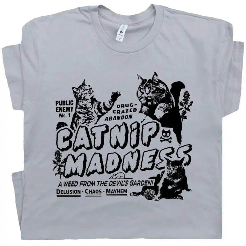 Funny Cat Shirt Catnip Madness Cute Cat Shirts Funny Shirts Cats Crazy Shirts Cool Vintage Kitten T-Shirts, Hoodie, Sweatshirt - T-Shirt, Sweatshirt, Hoodie