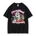 Funny Certified Cute Cat Lover Meme Vintage Shirt Short Sleeve Summer Casual Cotton Tops T-Shirts, Hoodie, Sweatshirt - T-Shirt, Sweatshirt, Hoodie