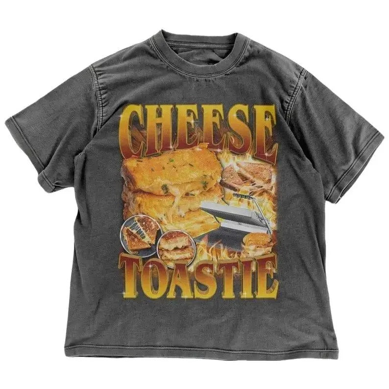Funny Cheese Toastie Shirt 90s Foodie Food Lover Retro Food Shirt Grilled Cheese Funny Foodie Streetwear T-Shirts, Hoodie, Sweatshirt - T-Shirt, Sweatshirt, Hoodie