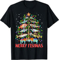 Funny Shirts Merry Fishmas Funny Tree Lights Fish Fishing Rod Menswear Top T-Shirts, Hoodie, Sweatshirt - T-Shirt, Sweatshirt, Hoodie