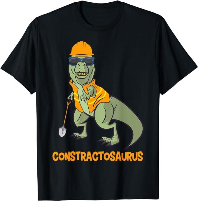Funny Construction Work Shirts Constractosaurus Funny Construction Worker Dinosaur T Rex Menswear Casual Cotton T-Shirts, Hoodie, Sweatshirt - T-Shirt, Sweatshirt, Hoodie