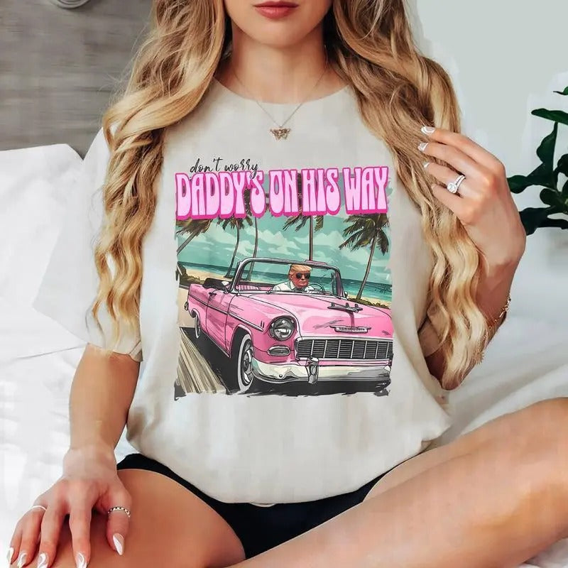 Funny Daddy'S Home Trump Pink 2024 Take America Back 2024 T-Shirts, Hoodie, Sweatshirt - T-Shirt, Sweatshirt, Hoodie