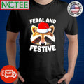 Funny Feral and festive raccoon head hat Christmas shirt Unisex T-shirt, Sweatshirt, Hoodie, Long Sleeve Tee - T-Shirt, Sweatshirt, Hoodie