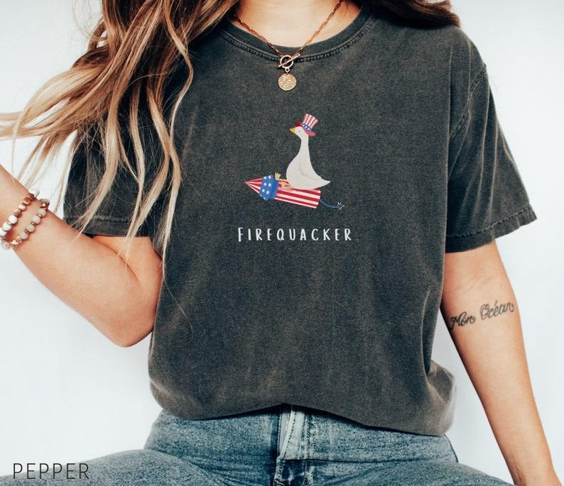 Funny Fourth July Shirt Funny Goose Shirt Independence Day USA Shirt Patriotic Firequacker Shirt Silly T-Shirts, Hoodie, Sweatshirt - T-Shirt, Sweatshirt, Hoodie