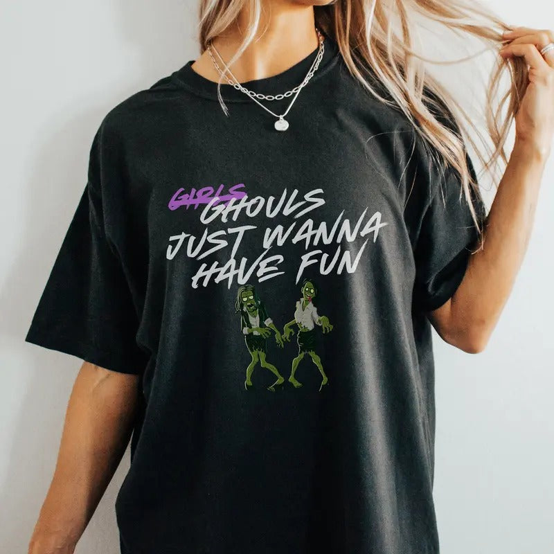 Funny Halloween Pump Cover Just Wanna Have Fun Girlfriend Humor Ghouls T-Shirts, Hoodie, Sweatshirt - T-Shirt, Sweatshirt, Hoodie