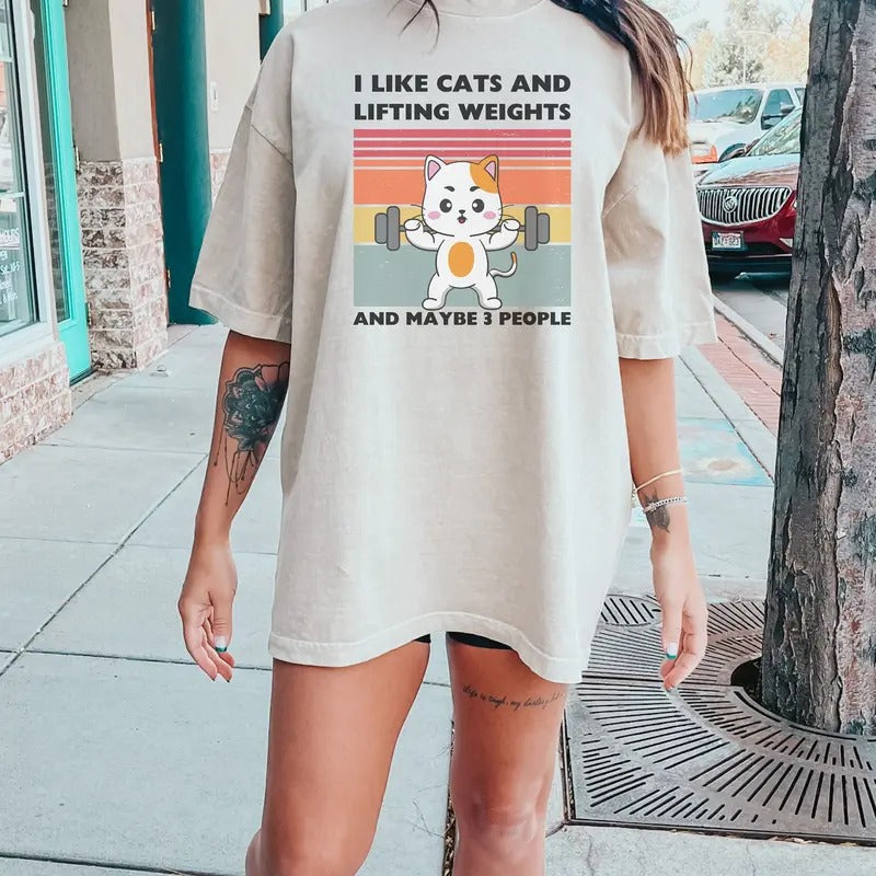 Funny Gym Weight Lifting Retro Cat Shirt Gym Rat Vintage Cat Gym Her Gym Clothes Cat Lover Meme Shirt T-Shirts, Hoodie, Sweatshirt - T-Shirt, Sweatshirt, Hoodie