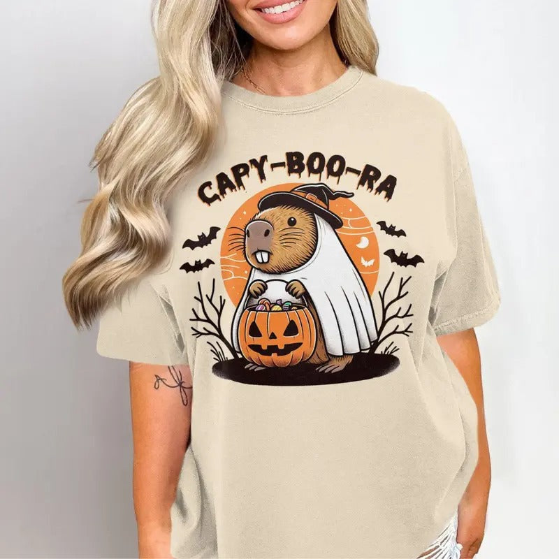 Funny Halloween Capybara Ghost Costume Unique Halloween Funny Animal Lovers T-Shirts, Hoodie, Sweatshirt - T-Shirt, Sweatshirt, Hoodie