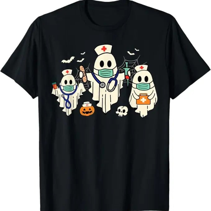 Funny Halloween Shirts Halloween Nurse Nursing Funny Health Worker RN Ghost Nurse Menswear Available Size S 5XL T-Shirts, Hoodie, Sweatshirt - T-Shirt, Sweatshirt, Hoodie