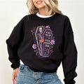 Funny Halloween Skeleton Wake Me Up When Summer Ends Coffin Creepy Skeleton Tops Spooky Season Comfy Long Sleeve Cute Tops Casual Womenswear Comfort Fabric Cotton Top T-Shirts, Hoodie, Sweatshirt - T-Shirt, Sweatshirt, Hoodie